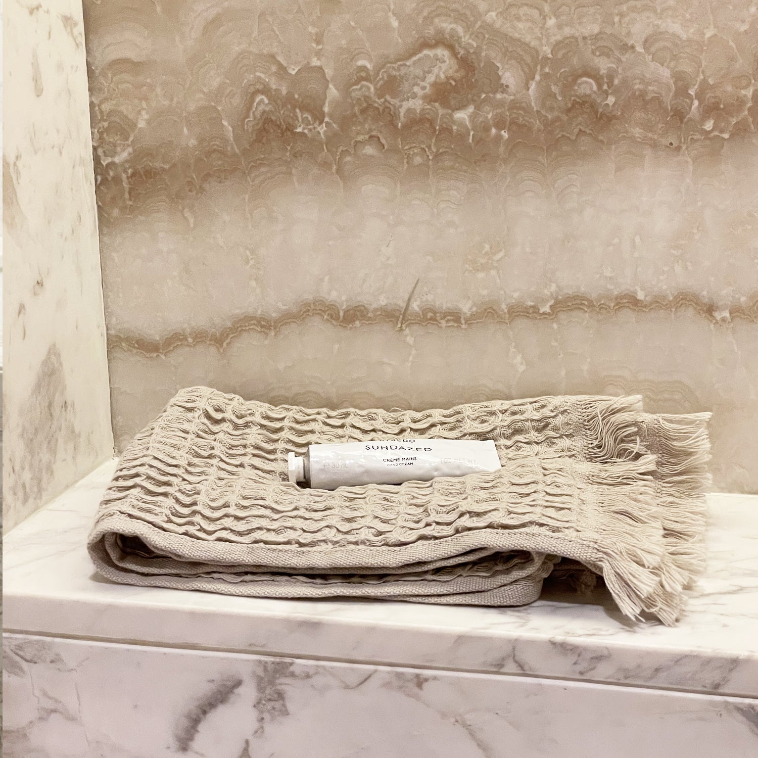 WAFFLE HAND TOWEL SAND - Summah