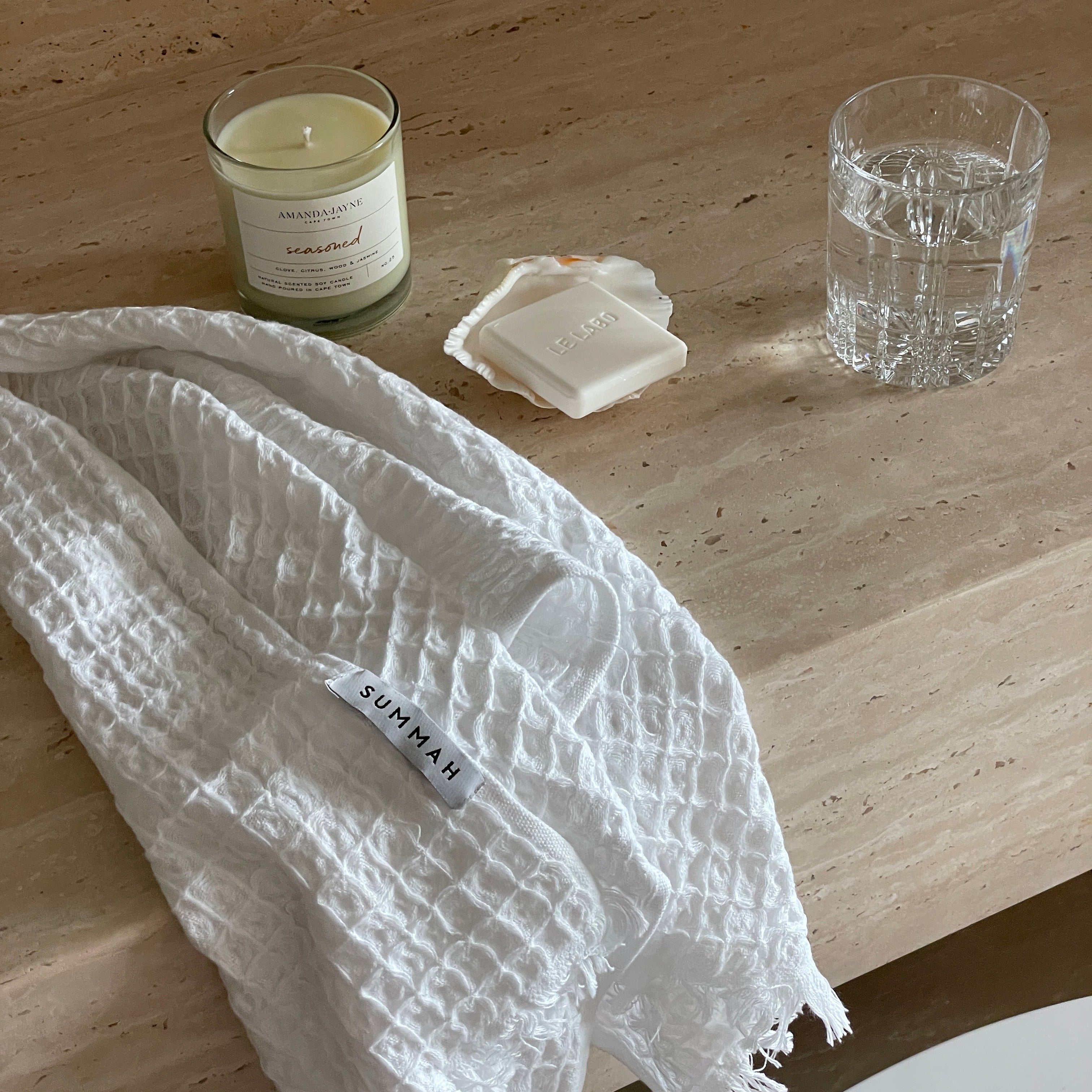 SUMMAH HONEY WAFFLE HAND TOWEL 